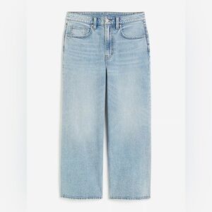 NWT H&M Wide Leg High Waist Cropped Jeans Women’s Denim Light Blue Sz 10